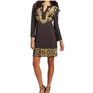 BCBG Max Azria Hayden Printed Shift dress Brown Size XS